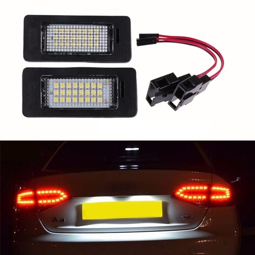 Yuk 2 x Lizenz Nummernschild LED Licht Lampe für A4 B8 A5 Q5 Passat S5 Fehlerfrei