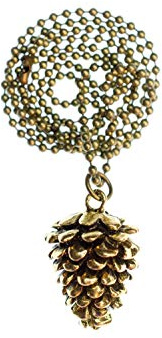 Miniblings tallkotte halsband nål 80 cm gran tall kottar skogsbruk brons guld