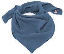 nanito Schal Halstuch Babyhalstuch Kinderschal Musselin Musselintuch Farbwahl Kinder Kinderhalstuch Baby Junge Mädchen Spucktuch Tuch 100% Bio Baumwolle 45 x 45 cm (indigo)
