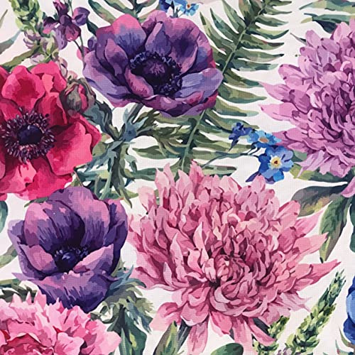 HEKO PANELS Stoff Oxford wasserdicht, Blume Xi, 1 Meter 155 x 100 cm | Dekostoffe zum Nähen und Handwerken, blickdichte Möbelstoffe, Nähstoffe DIY, als Meterware erhältlich