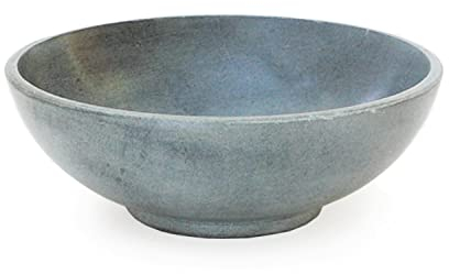 NKlaus Ø 15 cm Räucherschale Taikan Speckstein grau 5 cm hoch Weihrauchbehälter aus Naturstein Massive Schale rund Betriebsart Räucherkohle auf Sand 1369