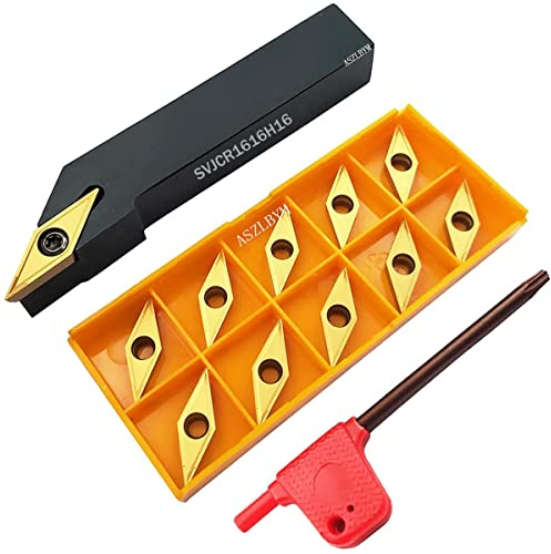 1pc 5/8/16mm SVJCR1616H16 indicizzabile carburo tornitura strumento supporto metallo tornio utensili taglio con 10pcs VCMT331/VCMT160404 carburo indicizzabile tornitura inserto taglierina lama