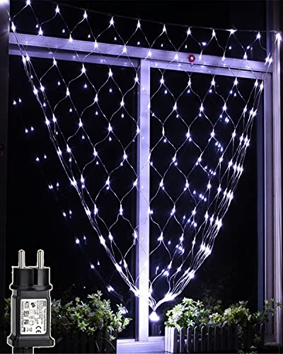 Joysing Filet Lumineux Noel Exterieur 3m * 2m Guirlande Lumineuse Exterieur avec Minuterie, 8 Modes Lumiere Noel Étanche Guirlande Lumineuse Filet pour Intérieur Extérieur