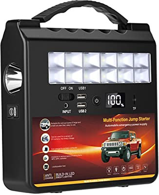 20000mAh 1200A Démarreur de Saut de Voiture Batterie Externe Portable Haut-Parleur Compatible Bluetooth Lampe de Poche d'urgence Amplificateur de Batterie d'urgence