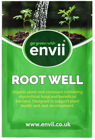 envii Root Well - Mycorrhizal Fungi Powder - Organic & Enriched with Benefical Bacteria - Plant Root Treatment Improves Nutrient Uptake - Treats 80 Plants