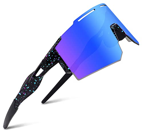 BangLong Fahrradbrille Winddicht Sonnenbrille Herren Damen TR90 Rahmen, UV400 Sportbrille für Schnelle Radfahren Laufen Golf Mtb Baseball Outdoorsport Fahrrad