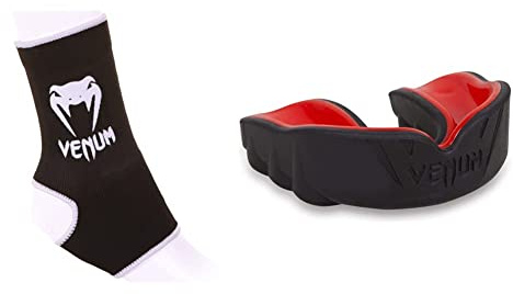Venum Erwachsene Gelenk Kontact Schutz, Schwarz/Weiß, One Size & 616 Unisex Senior 11+ Jahre Challenger Mundschutz,Einheitsgröße,Schwarz/Rot