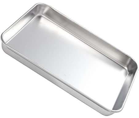 Cabilock 1pezzi Vassoio Rettangolare Acciaio Inossidabile Piatto Pratico Per Servire Cibo Snack e Frutta Superficie Liscia Per Facile Lavaggio Resistente e Durevole Per Cucina e