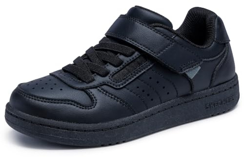 Skechers Boys' Quick Street Sneaker, Black/Black, 12 Little Kid