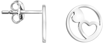 SOFIA MILANI - Damen Ohrringe 925 Silber - Kreis Herz Ohrstecker - E2186