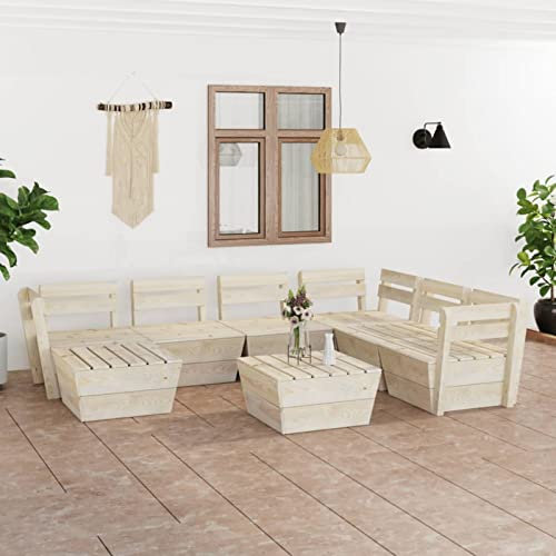 ZEYUAN 8-TLG. Garten-Paletten-Lounge-Set, Möbelsets, Gartenmöbel, Garten Lounge, Lounge Set, Terrassenmöbel, Loungemöbel Terrasse, Balkonmöbel, Loungeset, Imprägniertes Fichtenholz