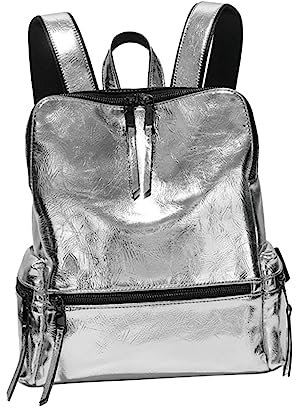 ABOOFAN Rucksacktasche für Frauen Silberfarben Reflektierend Schrulliges Design Modische Schultertasche Mädchen-rucksack