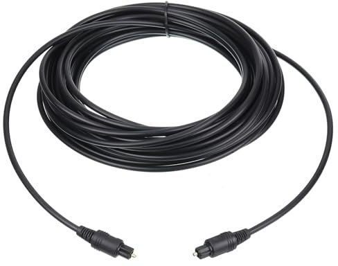 sourcing map Fiber Optic Audio Cable Digital Audio Optic Cable 23.6FT Long TOS Optical Link Cable PVC Plastic Straight Connector for TV DVD Amplifier Stereo Black