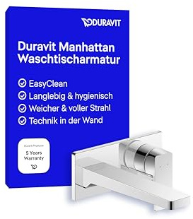 Duravit Manhattan Waschtischarmatur, Unterputz, Wasserhahn Bad, Armatur Waschbecken, Chrom