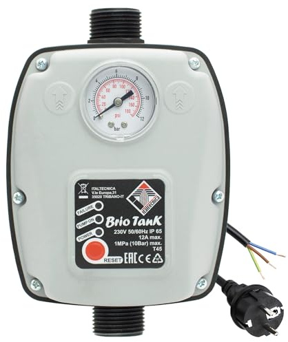 Pumpensteuerung BRIO-Tank (0,4l) Pumpen Druckschalter Druckwächter Druckregler Steuerung verkabelt - Made in Italy