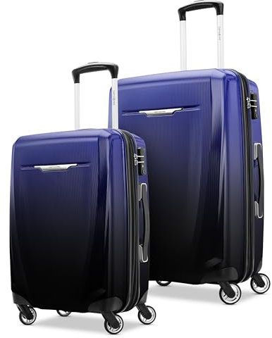 Samsonite Winfield 3 DLX Hartschalengepäck mit Spinnrollen, Königsblau Ombré, 2PC Set (CO/MED), Winfield 3 DLX Hartschalengepäck mit Spinnern
