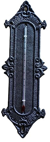 Thermomètre D'intérieur Mural 1 Pièce en Fer Noir Multifonction