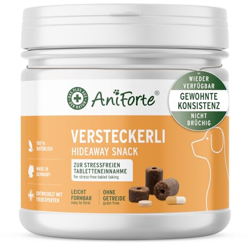 AniForte Versteckerlis für Hunde 40 Stk/250 g – Formbarer Hundesnack zum Verstecken von Tabletten & Kapseln, einfache & stressfreie Tabletteneinnahme für Hunde