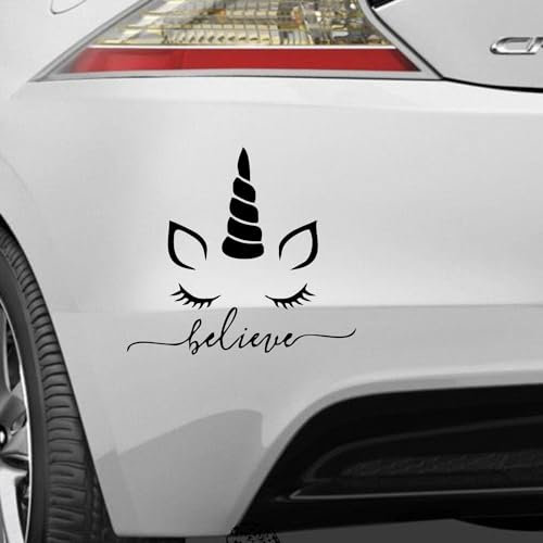 Rakelfix Einhorn Unicorn Believe Aufkleber Sticker Größe&Farbe wählbar Autoaufkleber Lack Scheibe