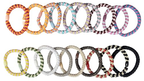 18 Gomas Elásticas para el Cabello, Accesorios para Mujer y Niñas, Cuerdas Trenzadas con Cola de Caballo