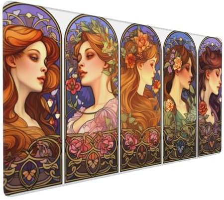 Gaming Mauspad XXL Mädchen Mousepad 1000x500x4mm Karikatur Verlängertes Mauspad Schreibtischauflage,Genähte Kanten Mauspad,Verbessert Präzision Geschwindigkeit Wasserdicht Geeignet für Büro und Spiele