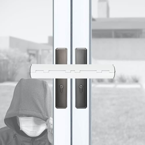 Patio Door Security Lock - High Security Lock for French Double Doors, Sliding Glass & Conservatory Doors, Easy Install, White