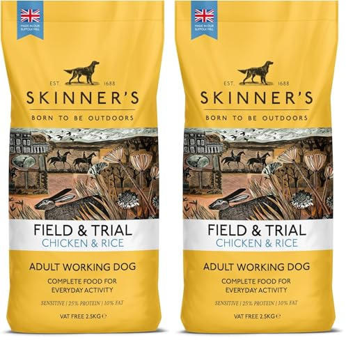 Skinner's Field & Trial Complete Dry Adult Working Dog Food Chicken and Rice, 2.5 kg (Pack of 2)