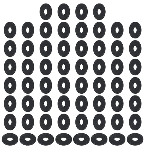PATIKIL Rondelles plates en nylon M6, 120 pièces 6mm ID 18mm OD 1.5mm d'épaisseur Rondelles plates d'étanchéité en plastique Joint d'étanchéité de remplacement pour fixation de tuyau, noir