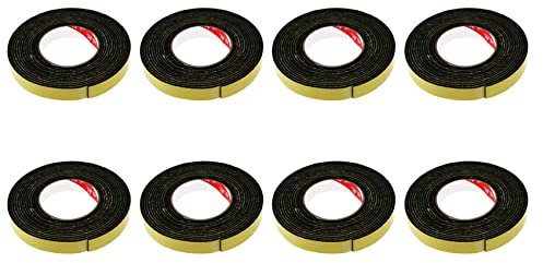Kznifmk 8piezas 5M Negro Cinta de Espuma Autoadhesiva de Un Solo Lado Celula Cerrada 20 mm X 3 mm Espesor