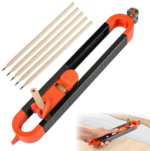 Scribe Tool, 5-Piece Multi-Functional Scribing Tool Set with Profile Gauge Tools, Contour Gauge Profile Tools for Woodworking, Floor, Carpet & Tile Laying, Includes 5 Pencils