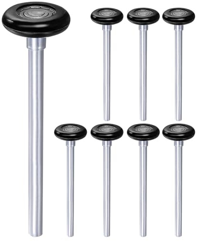 sourcing map 8pcs 1.8 Black Nylon Garage Door Rollers for 2 Garage Track, 7 Long Stem Quiet Garage Door Wheels, 8 Ball Bearings, Black