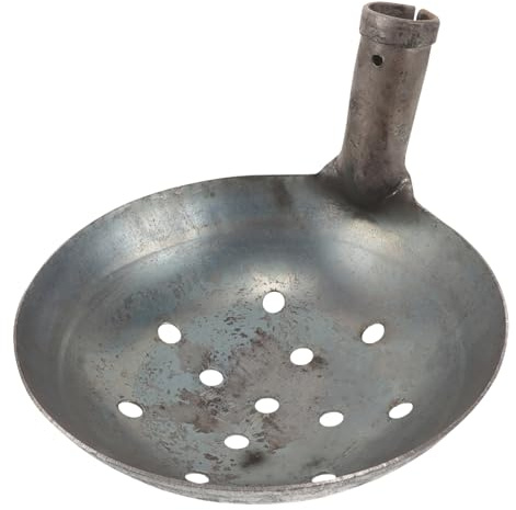 TOBBOMEY Paletta per Setacciatura in Metallo Grande Fori, Mestolo Riutilizzabile per Letame e Fango, Utensile per Pulizia Pozzetti Fognari e Cantieri Edili Manico Verticale Ergonomico