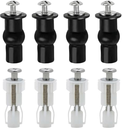 YIPFEN Kit de Repuesto (8 piezas) - Fijación desde arriba, Tornillos para Asiento y Tapa de Inodoro, Bisagras de Montaje Superior, Accesorios para Bisagras Tapa WC, Tapa de WC