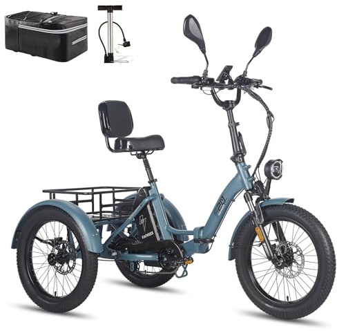 Fafrees F20 Mate E Bike Dreirad für Erwachsene 48V Zulassung [ Offiziell ] Herren E Bike Damen, Elektrofahrrad 3 Rädern 65N.m, Elektro Dreirad 20 Zoll, Ebike Lastenfahrrad IPX5, Fahrrad Fatbike 180kg