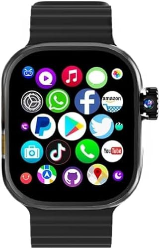 KT333 4G LTE GPS Full Network Android 8.1 Standalone Smartwatch 32GB 2.04 Inch HD 490 * 580 Amoled Rotary Camera Google Play SIM Card Smart Watch for Men (Black)