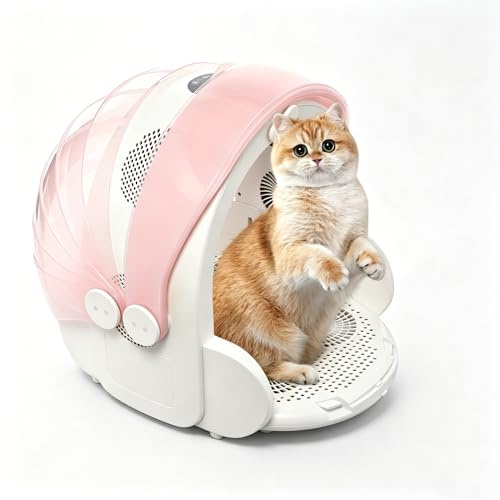 YUNRUX Asciugatrice per animali domestici, 25-43 °C, con timer, pieghevole, flusso d'aria a 360°, per gatti e cani, 60,8 x 47,5 x 44 cm