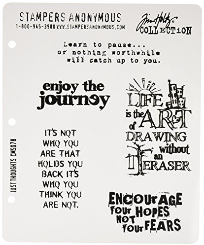 Stampers Anonymous Tim Holtz Cling Stamps 7X8.5, Just Thoughts
