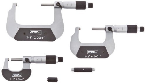 Fowler 52-229-213-0 Outside Micrometer Set with 0-3 Range (Set of 3)