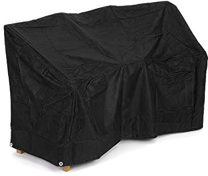 CHARLES BENTLEY Love Seat Cover Heavy Duty Polyester, Medium, Black