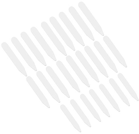 WINOMO 200 Stück Kragenstäbchen, Hemden Kragenstäbchen in 3 Größen, Kunststoff Kragenstäbchen, Plastik Hemdkragen Einsatz, Weiß, 5cm/6.5cm/7cm