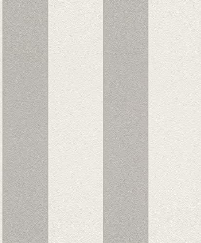 Vliestapete Streifen Gestreift weiß grau Tapete Rasch Prego 700251
