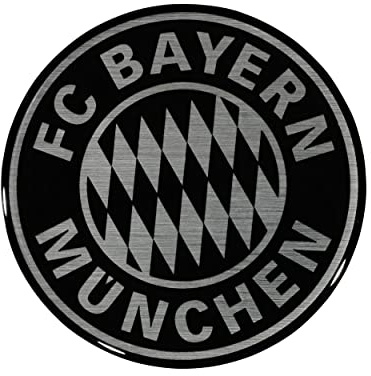 FC Bayern München Autoaufkleber - 3D Logo schwarz-silber - FCB Sticker, Aufkleber