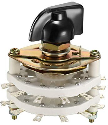sourcing map 2P10T 2 Pole 10 Position 2 Deck Band Channel Rotary Switch Selector with Knob