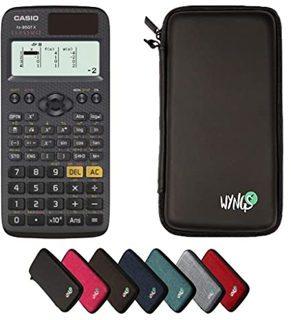 Casio fx-85GT X inkl. WYNGS Schutztasche Schwarz - Wissenschaftlicher Taschenrechner - Basic Set