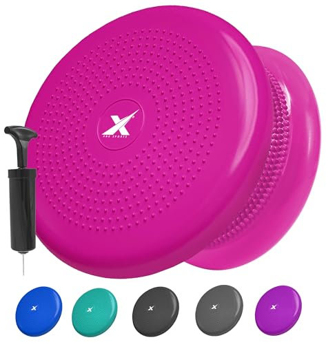 XN8 Sports Wobble Cushion Non-Slip Inflatable Board - Balance Cushion with Pump for Core Training-Fitness- Exercise-Posture-Agility-Gym-Workouts-Yoga - Sensory Cushion for Chair