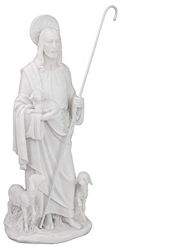 Design Toscano Statue Jesus, der Gute Hirte, Marmor, Harz, 31,8 cm, volle Farbe