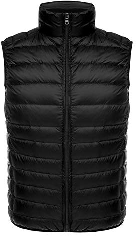 Daunenweste Herren Leicht Leichte Steppweste Herren Weste Daunen Ärmellose Dünne Light Winter Slim Fit Daunenjacken Ärmellos Ultraleichte Daunenmantel Übergröße Down Jacke Übergang Männer Schwarz M