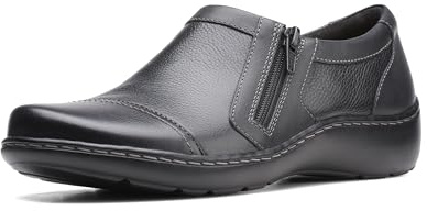 Clarks Women's Cora Giny Loafer, Black Tumbled, 5.5 UK