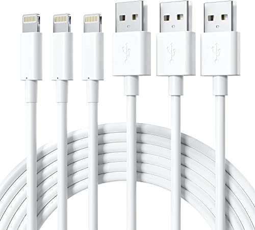 GlobaLink 3Pack 1M Cable Cargador [MFi Certificado] | Cable USB Lightning con Carga Rapida para iPhone 14/13/13 mini/13 Pro Max/12/11/11 Pro/X/XS/XR/8/7/6/5/SE/iPad - Blanco