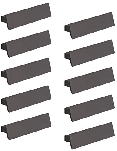 Gedotec Design Möbelgriff Antik Schrankgriff Küche Griffleiste Anthrazit - Cancun | Lochabstand: 32 mm | Aluminium Schubladengriff Vintage | 10 Stück - Schrank-Türgriff eckig zum Schrauben
